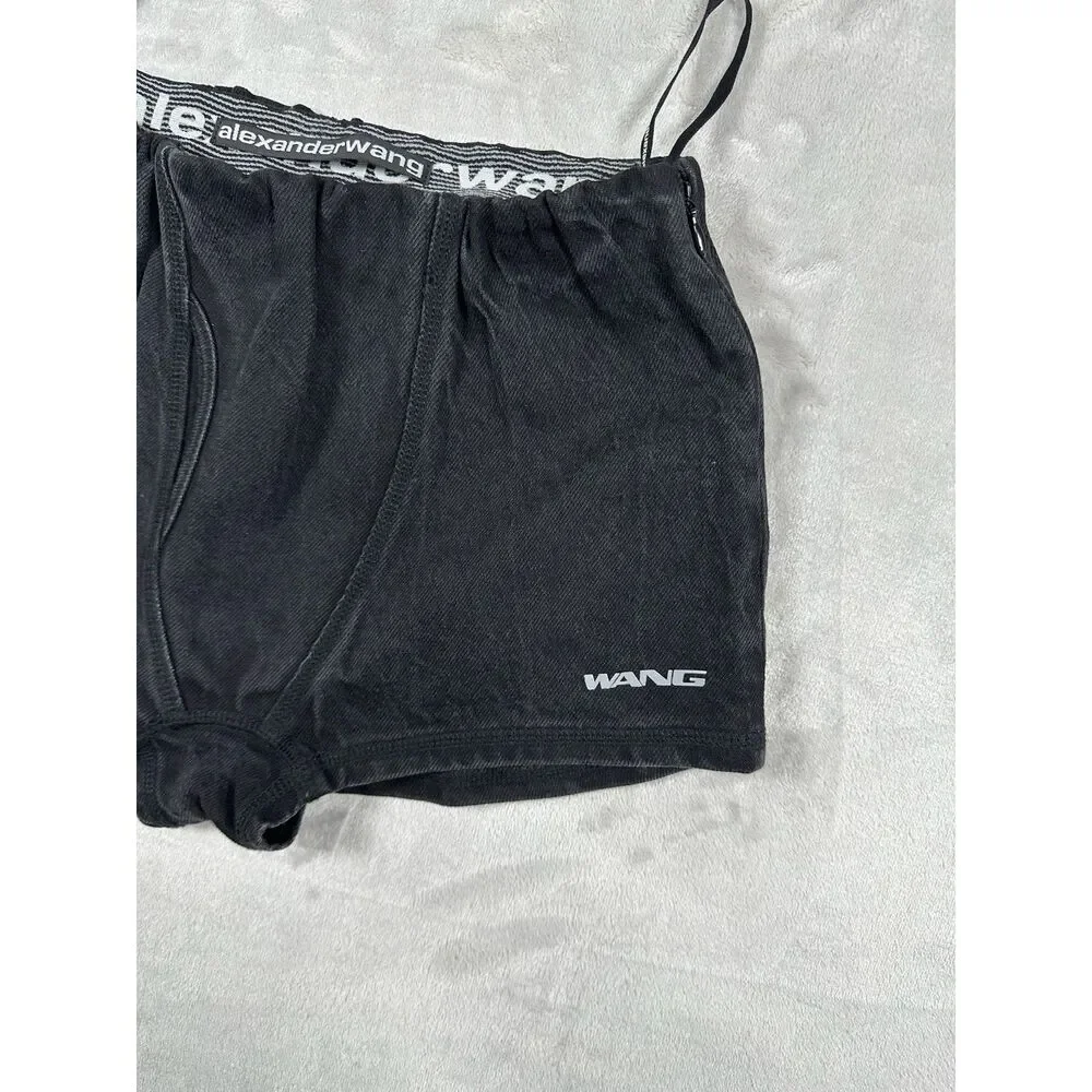 Alexander Wang SAMPLE Float Shorts Faded Black Elastic Waistband - No Size‎